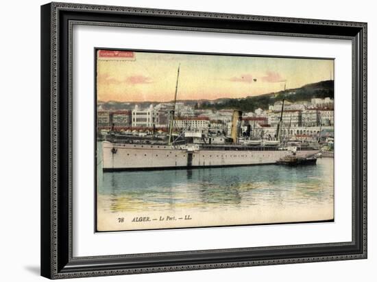 Alger Algerien, Le Port, Dampfschiff Rey Jaine II-null-Framed Giclee Print