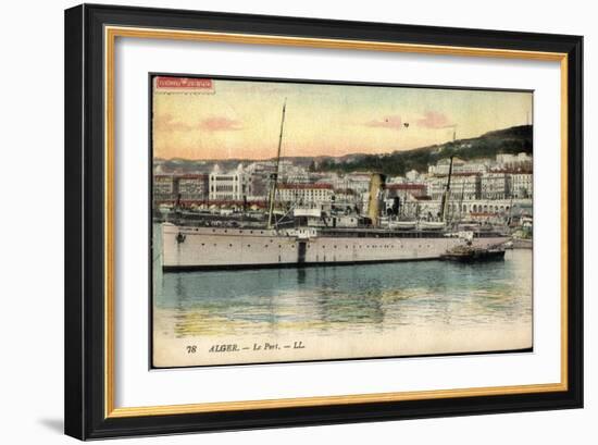 Alger Algerien, Le Port, Dampfschiff Rey Jaine II-null-Framed Giclee Print