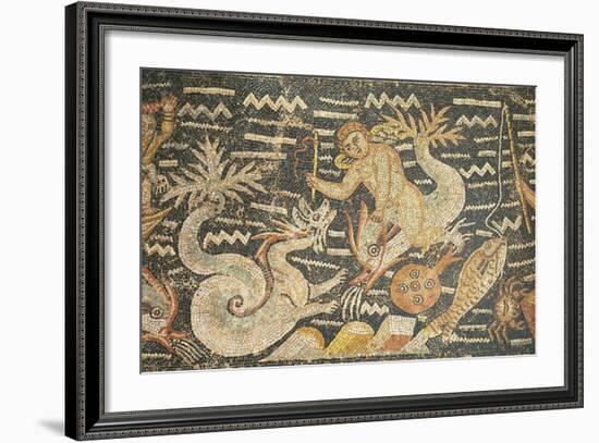 Algeria, Djemila, Detail of Boy Riding a Dolphin in Mosaic Work Depicting Venus at Her Toilet-null-Framed Giclee Print