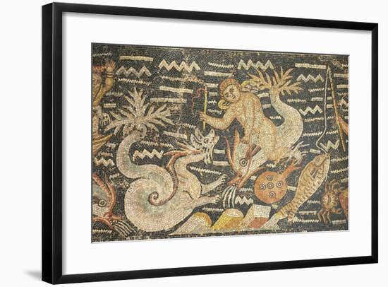 Algeria, Djemila, Detail of Boy Riding a Dolphin in Mosaic Work Depicting Venus at Her Toilet-null-Framed Giclee Print
