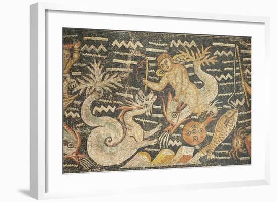 Algeria, Djemila, Detail of Boy Riding a Dolphin in Mosaic Work Depicting Venus at Her Toilet-null-Framed Giclee Print