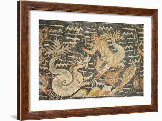 Algeria, Djemila, Detail of Boy Riding a Dolphin in Mosaic Work Depicting Venus at Her Toilet-null-Framed Giclee Print