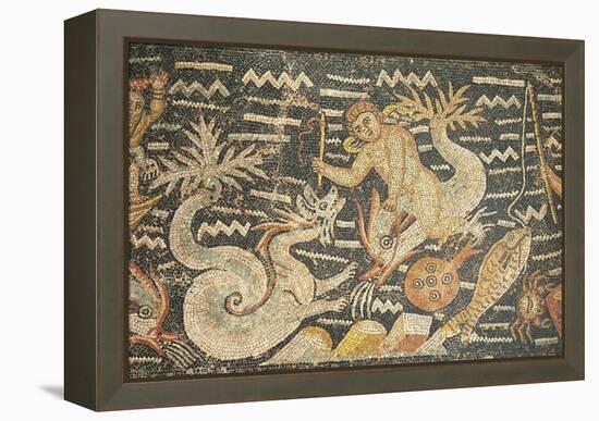 Algeria, Djemila, Detail of Boy Riding a Dolphin in Mosaic Work Depicting Venus at Her Toilet-null-Framed Premier Image Canvas