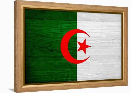 Algeria Flag Design with Wood Patterning - Flags of the World Series-Philippe Hugonnard-Framed Stretched Canvas