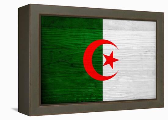 Algeria Flag Design with Wood Patterning - Flags of the World Series-Philippe Hugonnard-Framed Stretched Canvas