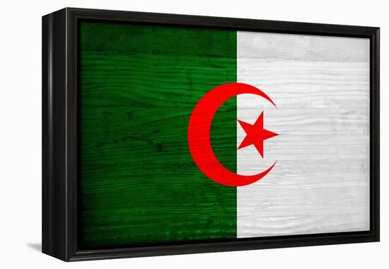 Algeria Flag Design with Wood Patterning - Flags of the World Series-Philippe Hugonnard-Framed Stretched Canvas