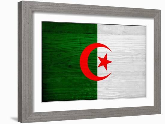 Algeria Flag Design with Wood Patterning - Flags of the World Series-Philippe Hugonnard-Framed Art Print