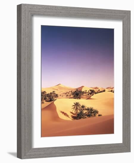 Algeria, Sahara, Sand Dunes, Palm Grove-Thonig-Framed Photographic Print