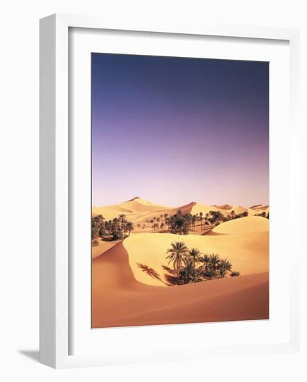 Algeria, Sahara, Sand Dunes, Palm Grove-Thonig-Framed Photographic Print