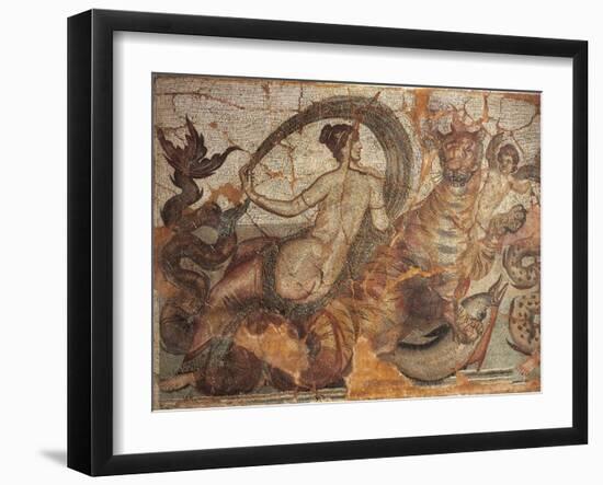 Algeria, Tazoult, Mosaic Work Depicting a Nereid Seated on a Sea Monster-null-Framed Giclee Print