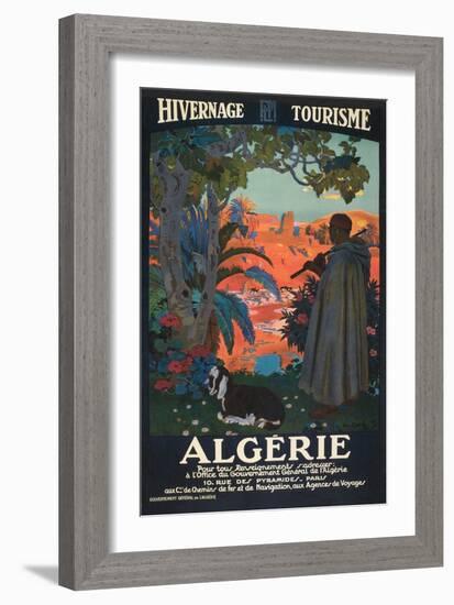 Algeria Travel Poster-null-Framed Premium Giclee Print