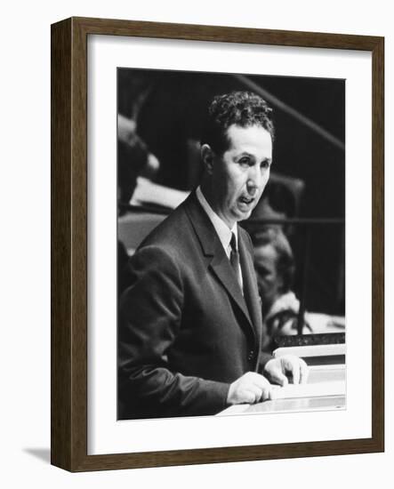 Algerian President Ahmed Ben Bella Addresses the United Nations General Assembly on Oct. 9, 1962-null-Framed Photo