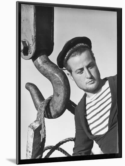 Algerian Sailor Raymond Cartaing, French Navy, Assembles Guns from America's Lend Lease Program-Margaret Bourke-White-Mounted Photographic Print