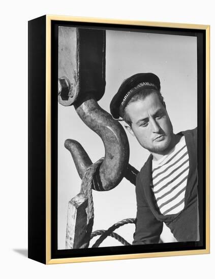 Algerian Sailor Raymond Cartaing, French Navy, Assembles Guns from America's Lend Lease Program-Margaret Bourke-White-Framed Premier Image Canvas