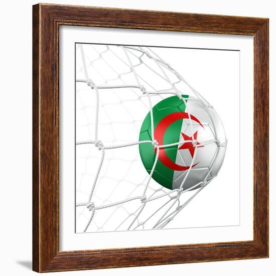 Algerian Soccer Ball in a Net-zentilia-Framed Art Print