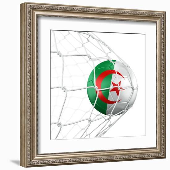 Algerian Soccer Ball in a Net-zentilia-Framed Art Print