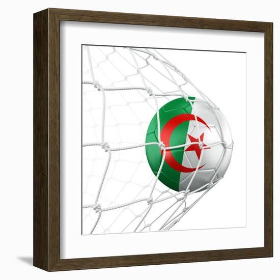 Algerian Soccer Ball in a Net-zentilia-Framed Art Print