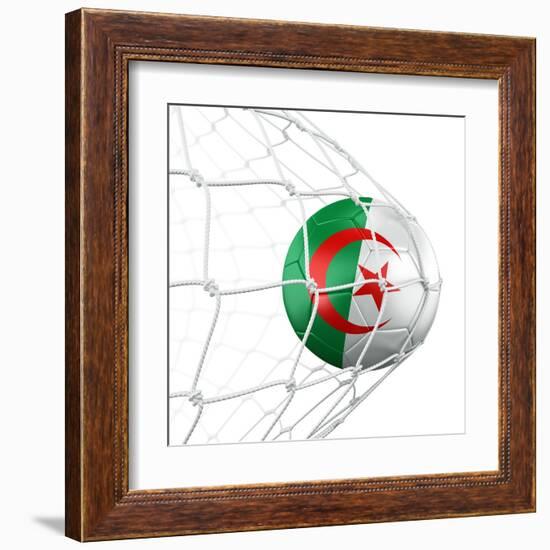 Algerian Soccer Ball in a Net-zentilia-Framed Art Print