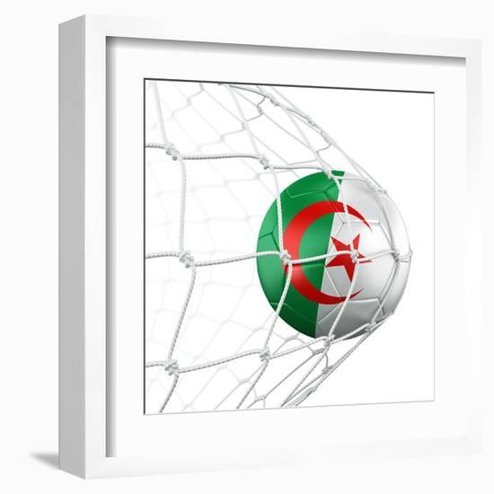 Algerian Soccer Ball in a Net-zentilia-Framed Art Print