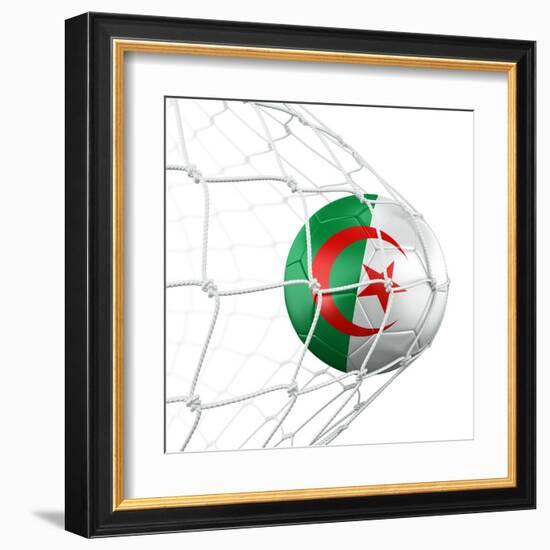 Algerian Soccer Ball in a Net-zentilia-Framed Art Print