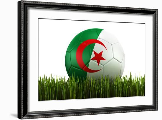 Algerian Soccerball Lying in Grass-zentilia-Framed Art Print