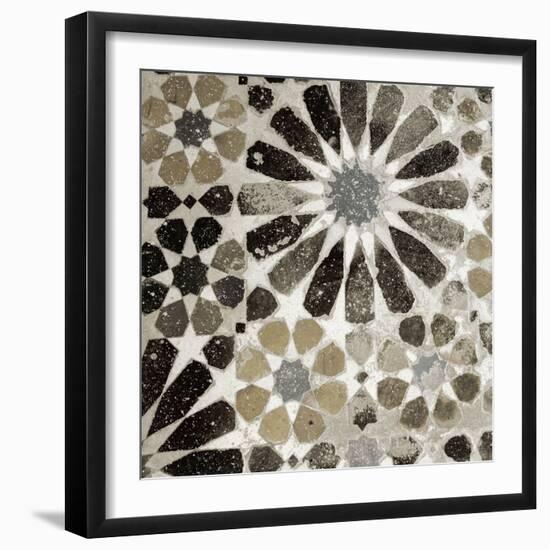 Alhambra Tile III Neutral-Sue Schlabach-Framed Art Print