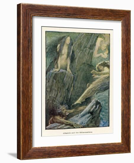 Alherich and the Rhine-Maidens-John Byam Liston Shaw-Framed Giclee Print