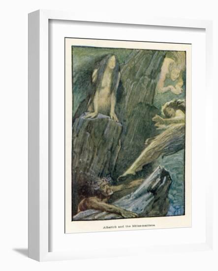 Alherich and the Rhine-Maidens-John Byam Liston Shaw-Framed Giclee Print