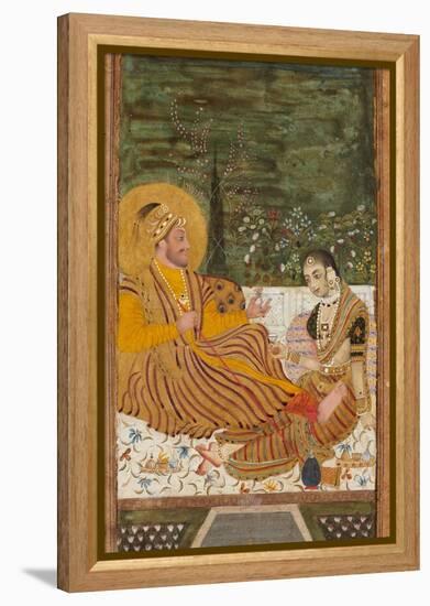 Ali Adil Shah II of Bijapur with a Woman-null-Framed Premier Image Canvas