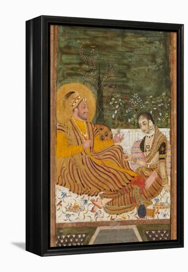 Ali Adil Shah II of Bijapur with a Woman-null-Framed Premier Image Canvas