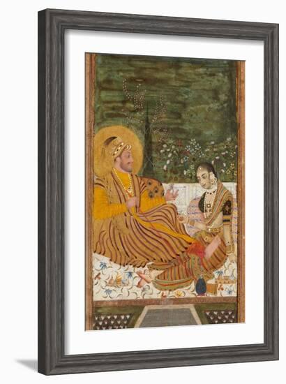 Ali Adil Shah II of Bijapur with a Woman-null-Framed Giclee Print