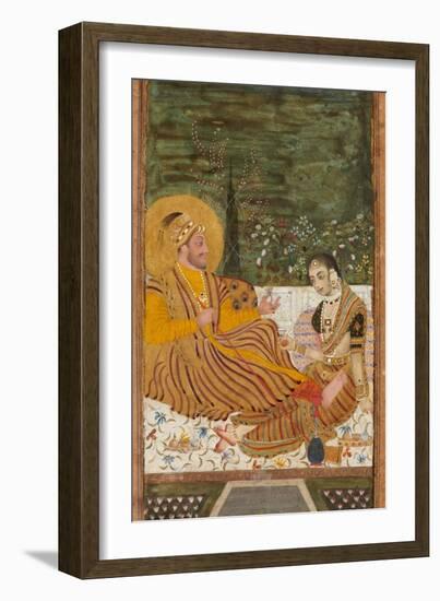 Ali Adil Shah II of Bijapur with a Woman-null-Framed Giclee Print