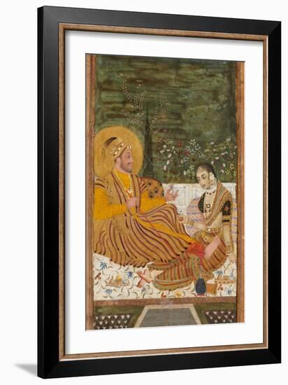 Ali Adil Shah II of Bijapur with a Woman-null-Framed Giclee Print