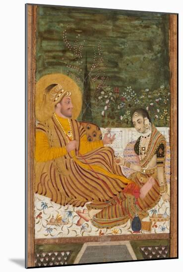 Ali Adil Shah II of Bijapur with a Woman-null-Mounted Giclee Print