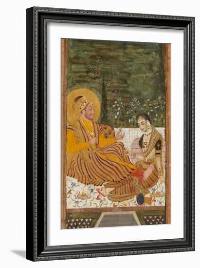 Ali Adil Shah II of Bijapur with a Woman-null-Framed Giclee Print