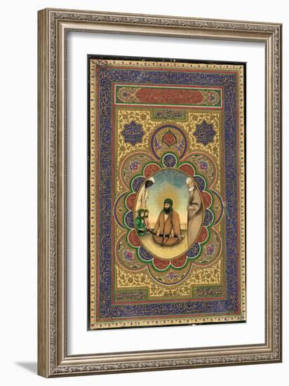 Ali and His Sons Hasan and Husayn with Ali's Companions-null-Framed Premium Giclee Print