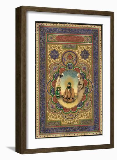 Ali and His Sons Hasan and Husayn with Ali's Companions-null-Framed Premium Giclee Print