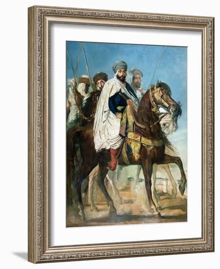 Ali Ben Ahmed, the Last Caliph of Constantine, with His Entourage Outside Constantine, 1845-Théodore Chasseriau-Framed Giclee Print