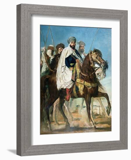 Ali Ben Ahmed, the Last Caliph of Constantine, with His Entourage Outside Constantine, 1845-Théodore Chasseriau-Framed Giclee Print