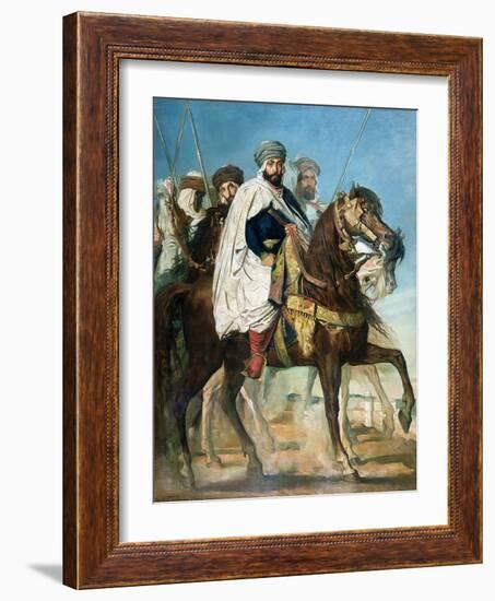 Ali Ben Ahmed, the Last Caliph of Constantine, with His Entourage Outside Constantine, 1845-Théodore Chasseriau-Framed Giclee Print