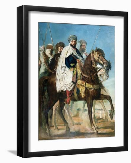 Ali Ben Ahmed, the Last Caliph of Constantine, with His Entourage Outside Constantine, 1845-Théodore Chasseriau-Framed Giclee Print