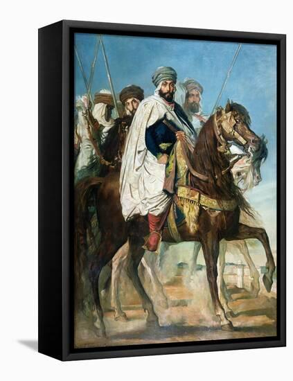 Ali Ben Ahmed, the Last Caliph of Constantine, with His Entourage Outside Constantine, 1845-Théodore Chasseriau-Framed Premier Image Canvas