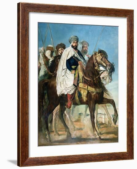 Ali Ben Ahmed, the Last Caliph of Constantine, with His Entourage Outside Constantine, 1845-Théodore Chasseriau-Framed Giclee Print