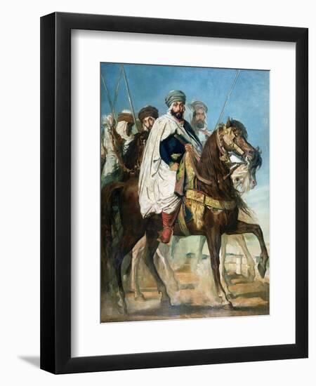 Ali Ben Ahmed, the Last Caliph of Constantine, with His Entourage Outside Constantine, 1845-Théodore Chasseriau-Framed Giclee Print