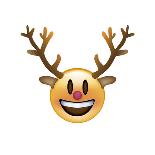 Emoji Big Smile Reindeer-Ali Lynne-Giclee Print