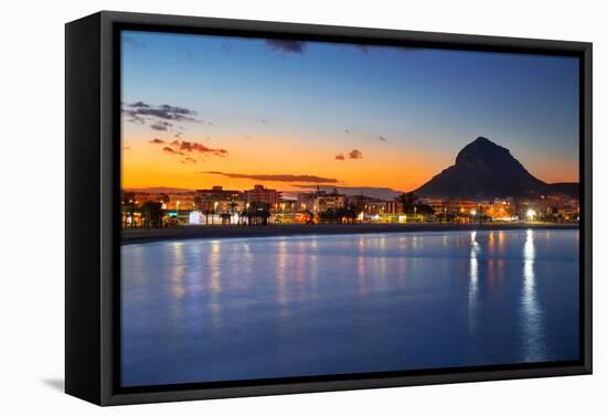 Alicante Javea Sunset Beach Cityscape Night View-holbox-Framed Premier Image Canvas