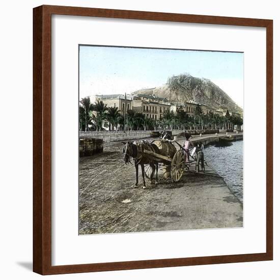 Alicante (Spain), Cistern on the Seaside and View of the Hill of Fort Santa Barbara-Leon, Levy et Fils-Framed Photographic Print