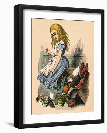 'Alice and animals. Chaos and the court', 1889-John Tenniel-Framed Giclee Print