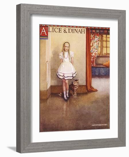 Alice and Dinah-Gwynedd Hudson-Framed Art Print