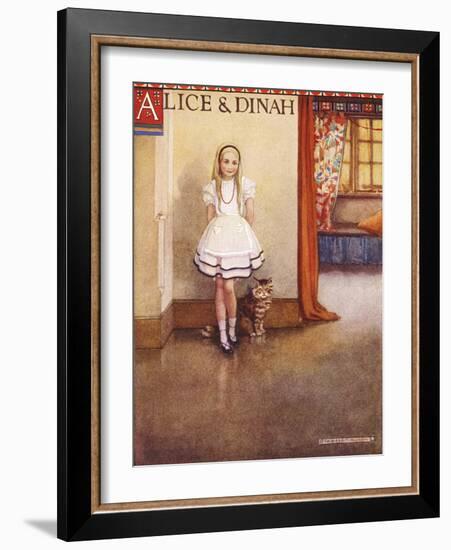 Alice and Dinah-Gwynedd Hudson-Framed Art Print